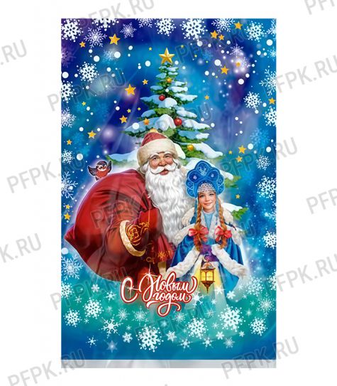 Пакет НГ прозр. с рис. + мет. 25х40 Волшебники [100/2000]