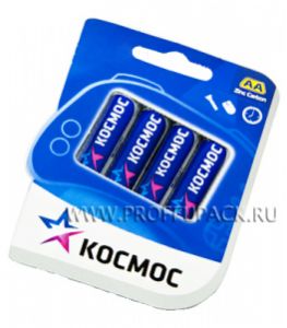 Батарейки КОСМОС R6 (AA) солевые (блистер 4 шт) [60/960]