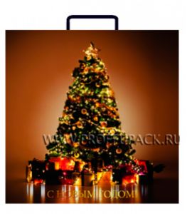 НГ Сумочка из мягкого пластика 02 (30х30х10) средняя BAM-126 (Ёлка с подарками) [20/200]