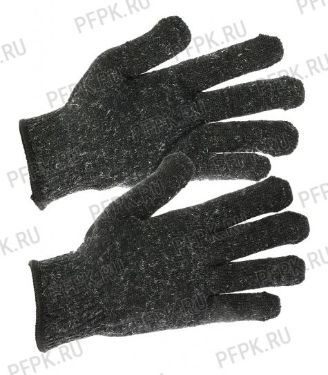 Перчатки полушерстяные ДВОЙНЫЕ Черные (ЮИ90140) [5/200]