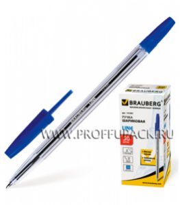 Ручка шариковая BRAUBERG Line (Лайн) 1мм Синяя (141-097) [50/1000]