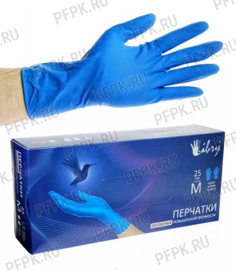 Перчатки латексные сверхпрочные M (HR002G0PM/KHR002 Libry)(Без ЧЗ) [25/250]