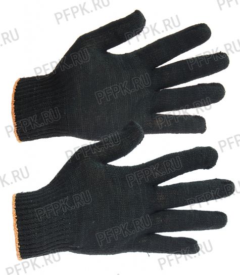 Перчатки х/б без покрытия 4-нитка 10-класс Черные (ЮИ90110) [10/500]