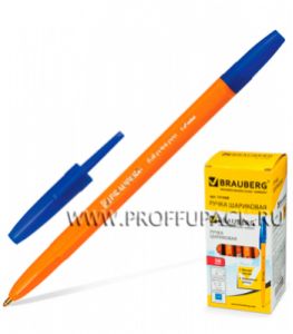 Ручка шариковая BRAUBERG Carina (Карина) 1мм Orange/Оранж (141-668) [50/600]