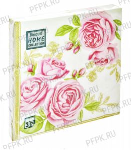 Салфетки бум. DESNA HOME COLLECTION CLASSIC (20 листов) Роза с золотыми листьями..