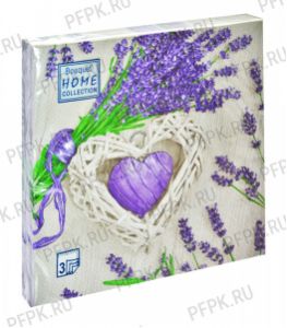 Салфетки бум. DESNA HOME COLLECTION CLASSIC (20 листов) Лаванда и сердце [12/12]..