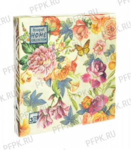 Салфетки бум. DESNA HOME COLLECTION CLASSIC (20 листов) Красивые цветы. Кремовый фон [12/12]