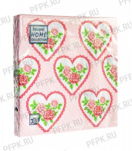 Салфетки бум. DESNA HOME COLLECTION CLASSIC (20 листов) Сердечки и розочки [12/12]