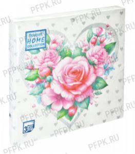 Салфетки бум. DESNA HOME COLLECTION CLASSIC (20 листов) Серебряное сердце с роза..