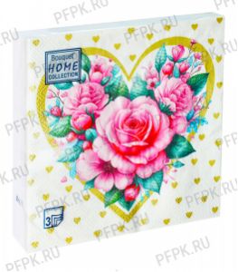 Салфетки бум. DESNA HOME COLLECTION CLASSIC (20 листов) Золотое сердце с розами ..