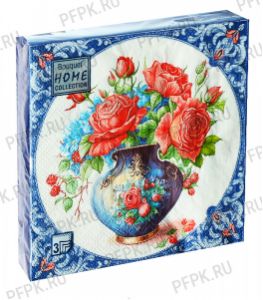Салфетки бум. DESNA HOME COLLECTION CLASSIC (20 листов) Ваза с розами [12/12]