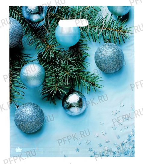 НГ ГЛЯНЕЦ проруб. 38х45+3 (60 мкм) ПВД, ТИКО Звездное конфети [50/500]