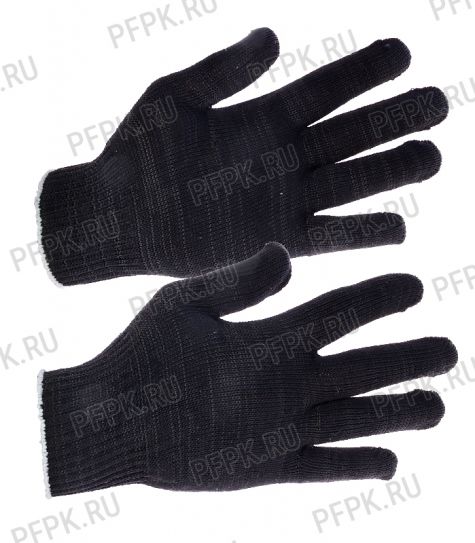 Перчатки х/б без покрытия 5-нитка 10-класс ЭКОНОМ Черные (ЮИ90120) [10/400]