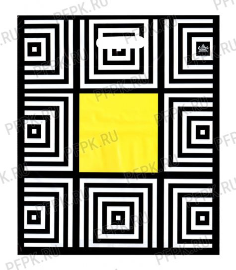 БРОНЗ, вырубная ручка, 38х45+3 (60мкм) ГЛЯНЕЦ, ТИКО Желтый квадрат [50/500]