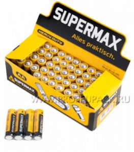 Батарейки SUPERMAX R6 (AA) солевые (спайка 2 шт) [60/1200]
