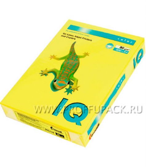 Бумага офисная цветная IQ А4, 500л. (интенсив) Канареечно-желтая (083-951/ 110-659 / CY39) [1/5]