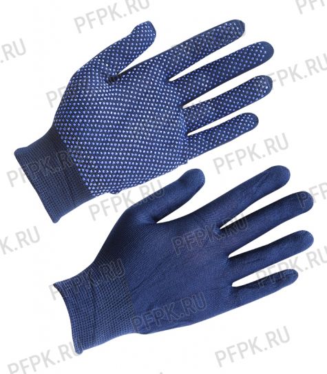 Перчатки нейлоновые с покрытием ТОЧКА Синие [12/1200]
