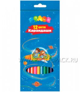 Карандаши цветные (12 цветов) Космонавты (171-424 / CP12_006) [12/240]