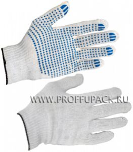 Перчатки ТОЧКА 4-нитка 7,5-класс 30гр (Китай) Белые [10/500]