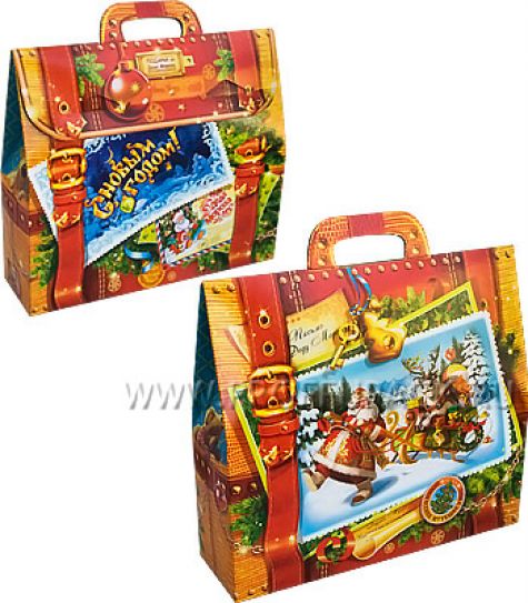 Коробка картон. 1000 гр Портфель сладкоежки [1/100]