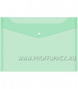 Папка-конверт 235х330мм (А4) с кнопкой Зелёная (162-528 / Fmk12-3) [10/100]