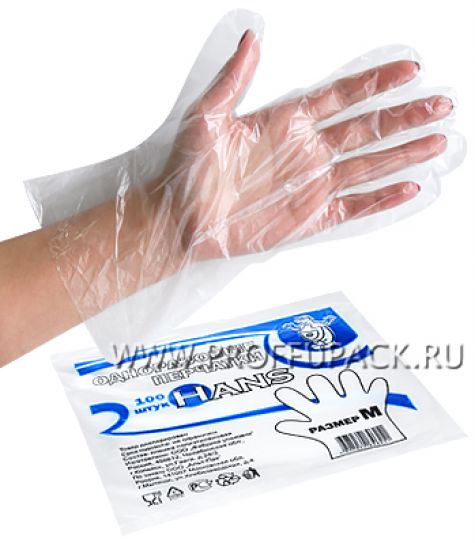 Перчатки полиэтиленовые ХАНС (уп. 100 шт.) M [1/100]
