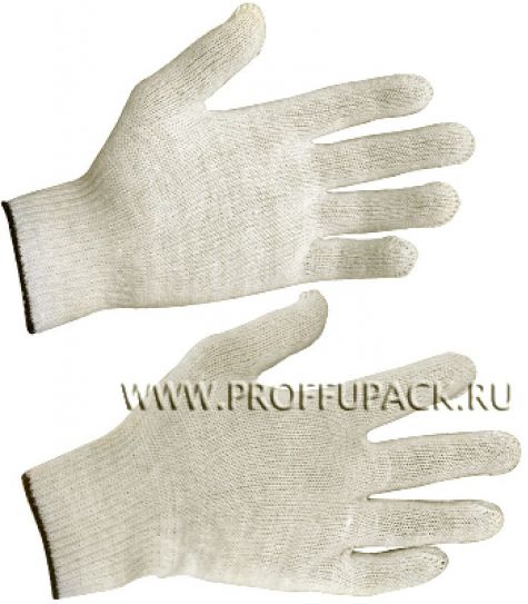 Перчатки без покрытия 3-нитка 10-класс 28гр (Китай) Белые [10/400]