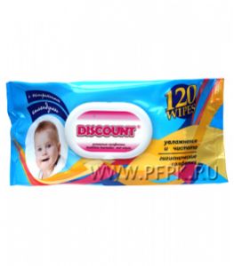 Салфетки влажн. DISCOUNT с клапаном (уп. 120 шт.) Календула (для детей) [14/14]