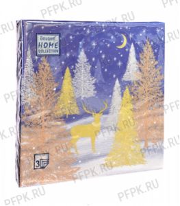 Салфетки НГ бум. DESNA HOME COLLECTION CLASSIC (20 листов) Золотой олень в зимнем лесу [12/12]