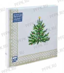Салфетки НГ бум. DESNA HOME COLLECTION CLASSIC (20 листов) Новогодняя скатерть с елочкой [12/12]