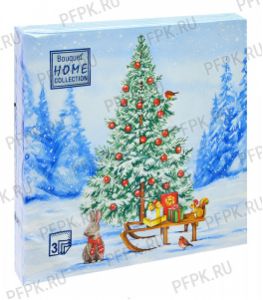 Салфетки НГ бум. BOUQUET ДОМАШНЯЯ КОЛЛЕКЦИЯ 33х33, 3-сл.,с рис. (20 листов) Лесная красавица [12/12]