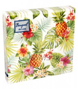 Салфетки бум. BOUQUET de LUXE 24х24, 3-сл.,с рис. (25 листов) Тропики [15/15]