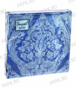 Салфетки бум. BOUQUET de LUXE 24х24, 3-сл.,с рис. (25 листов) Royal (серебро) на..