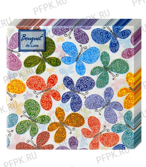 Салфетки бум. BOUQUET de LUXE 24х24, 3-сл.,с рис. (25 листов) Романтические бабочки [15/15]