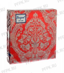 Салфетки бум. BOUQUET de LUXE 24х24, 3-сл.,с рис. (25 листов) Royal (серебро) на..