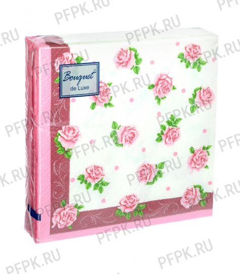 Салфетки бум. BOUQUET de LUXE 24х24, 3-сл.,с рис. (25 листов) Розита [15/15]