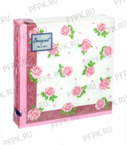 Салфетки бум. BOUQUET de LUXE 24х24, 3-сл.,с рис. (25 листов) Розита [15/15]