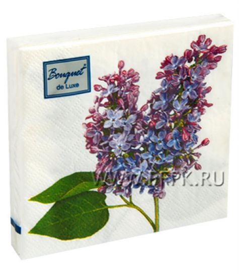 Салфетки бум. BOUQUET de LUXE 24х24, 3-сл.,с рис. (25 листов) Сирень [15/15]