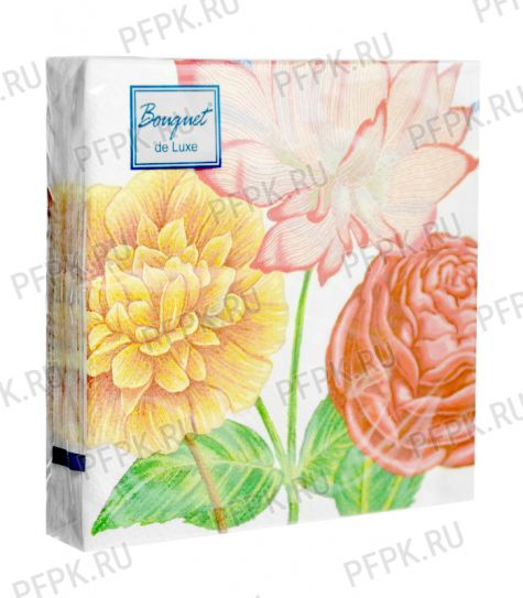 Салфетки бум. BOUQUET de LUXE 24х24, 3-сл.,с рис. (25 листов) Лотос [15/15]