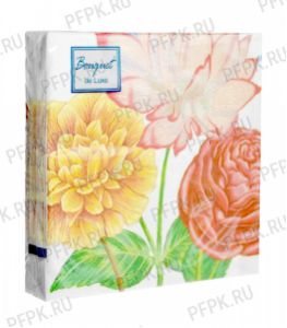 Салфетки бум. DESNA BOUQUET de LUXE 24х24, 3-сл.,с рис. (25 листов) Лотос [15/15]