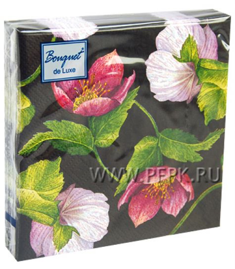 Салфетки бум. BOUQUET de LUXE 24х24, 3-сл.,с рис. (25 листов) Декоративный цветок [15/15]