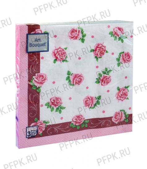 Салфетки бум. DESNA BOUQUET 33х33, 3-сл.,с рис. (20 листов) Розита [12/12]