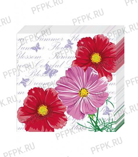 Салфетки бум. DESNA BOUQUET 33х33, 3-сл.,с рис. (20 листов) Космея [12/12]