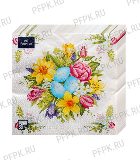 Салфетки бум. DESNA BOUQUET 33х33, 3-сл.,с рис. (20 листов) Пасха.Букет на праздник [12/12]