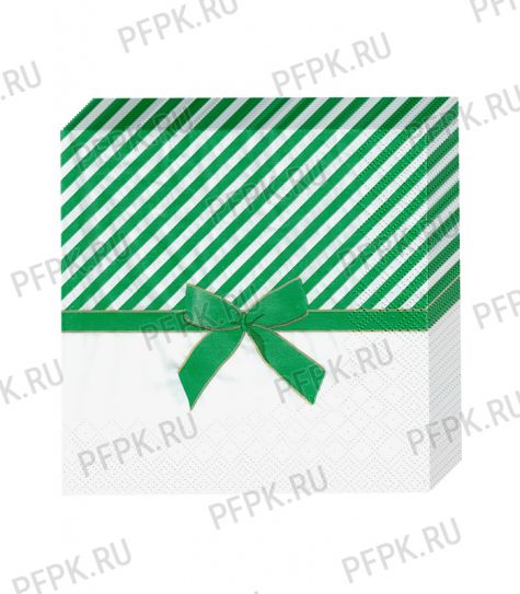 Салфетки бум. DESNA BOUQUET 33х33, 3-сл.,с рис. (20 листов) Подарок зеленый [12/12]