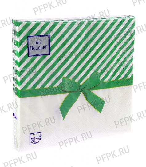 Салфетки бум. DESNA BOUQUET 33х33, 3-сл.,с рис. (20 листов) Подарок зеленый [12/12]