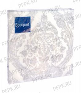 Салфетки бум. DESNA BOUQUET 33х33, 3-сл.,с рис. (20 листов) Royal (серебро) на б..