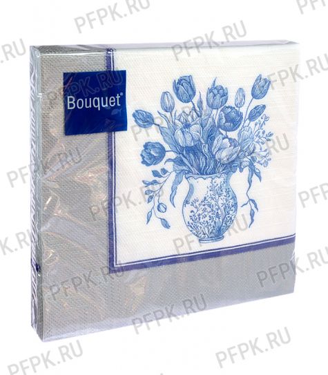 Салфетки бум. DESNA BOUQUET 33х33, 3-сл.,с рис. (20 листов) Ваза с тюльпанами [12/12]