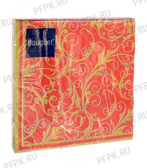 Салфетки бум. DESNA BOUQUET 33х33, 3-сл.,с рис. (20 листов) Очарование на красном [12/12]