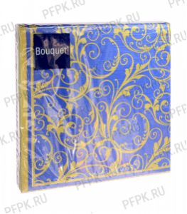 Салфетки бум. DESNA BOUQUET 33х33, 3-сл.,с рис. (20 листов) Очарование на синем ..